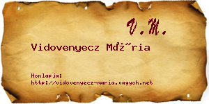 Vidovenyecz Mária névjegykártya
