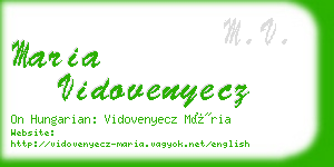 maria vidovenyecz business card